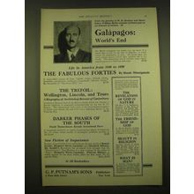 1924 G.P. Putnam's Sons Ad - Galapagos: World's End