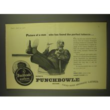 1958 Punchbowle Tobacco Ad - Picture of a man who has found the perfect tobacco