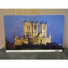 LINCOLN CATHEDRAL by night. unused vintage postcard by E T W Dennis =