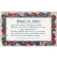 Something Girls Have That Boys Dont Riddle Proverb Postcard
