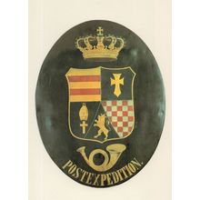 Posthausschild Oldenburg 1829 German Post Office Sign Postcard