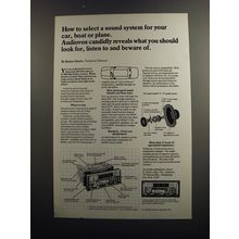 1979 Audiovox Car Sound System Ad - How to select a sound system for your car