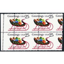 2428, MNH 25¢ Misperforated Freak Error Block .. Stuart Katz