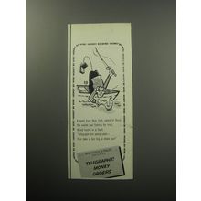 1957 Western Union Telegraphic Money Orders Ad - A sport from New York