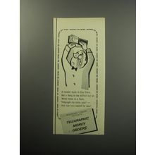 1957 Western Union Telegraphic Money Orders Ad - A traveler stuck