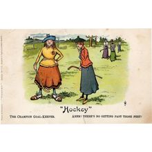 Hockey The Champion Goal Keeper Antique Sports Comic Postcard