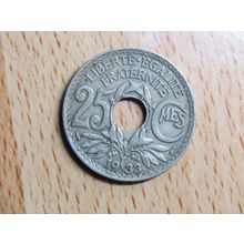 France Republic 1933 25 Centimes Coin