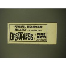 1961 Breathless Play Ad - Powerful, shocking and realistic