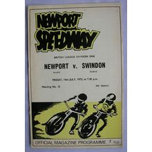 1972 Newport v Swindon Speedway programme - 14th July
