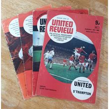 X4 Manchester United 1960's Vintage Football Programmes.