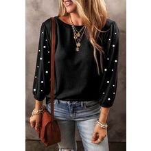 Black Pearl Decor 3/4 Sleeve Crew Neck T Shirt