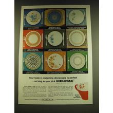 1966 Cyanamid Melmac Melamine Dinnerware Ad - Splendor by Miramar