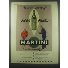 1954 Martini Vermouth Ad - For a dry aperitif better drink Martini vermouth