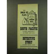 1949 Random House Books Ad - South Pacific, Detective Story