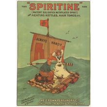 Spiritine Kettles Hair Tongs Curlers Ship Meths Advertising Postcard