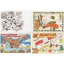 Antique Glider Biplanes Plane Aviation 4x Advertising Postcard s