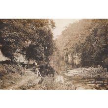 Lathkill Dale Derby Quiet Waters River Antique WW1 1916 Real Photo Postcard
