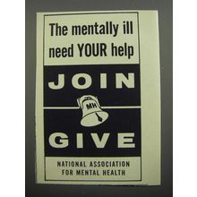 1956 National Association for Mental Health Ad - The mentally ill need your help