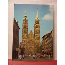 ST. LORENZKIRCHE, NURNBERG, GERMANY used postcard 1983 pm =