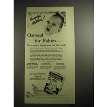 1941 Gerber's Baby Food Ad - Oatmeal for Babies