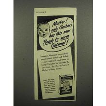 1941 Gerber's Baby Food Ad - Mother! Only Gerber Has