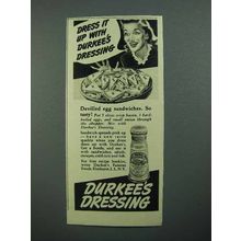 1942 Durkee's Dressing Ad - Devilled Egg Sandwiches