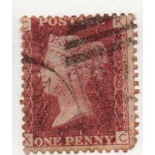 sg43 1d red plate 174 GOOD used " K C " (reds)