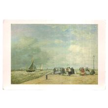 THE JETTY AT TROUVILLE by Eugine Boudin art.. unused vintage postcard =