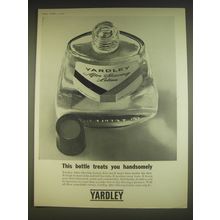 1963 Yardley After Shaving Lotion Ad - This bottle treats you handsomely