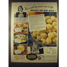 1939 Diamond Walnuts Ad - Now watch my menus come to life - Walnuts are here