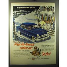 1950 Ford Cars Ad - It feels like America's costliest cars