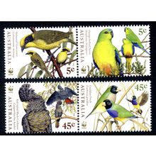 AUSTRALIA 1998 Endangered Species: Birds 2 x 2 se-tenant pairs (SG1794-1797) MNH