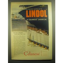 1945 Celanese Lindol Ad - Less time in drydock means more time at sea