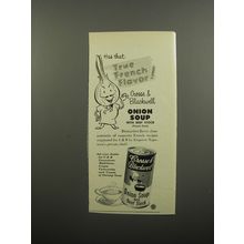 1951 Crosse & Blackwell Onion Soup Ad - Has that true French flavor!