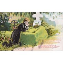 Am Eltern Grab German Mothers Grave Antique Postcard
