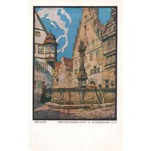 Tauber Bayern 1924 Herterichsbrunnen Rothenburg Postcard