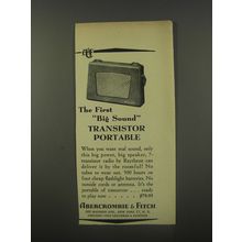 1956 Abercrombie & Fitch Raytheon Transistor Portable Radio Advertisement