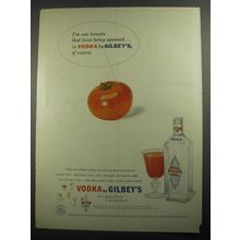 1956 Gilbey's Vodka Ad - I'm one tomato that loves being squeezed