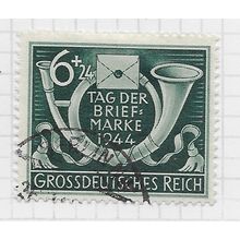 GERMANY 1944 STAMP DAY POSTHORN LETTER SEALED 6Pf 4Pf USED Mi 904
