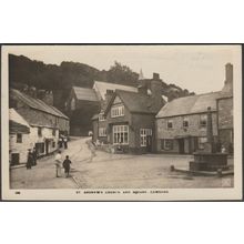St Andrew's Church and Square, Cawsand, Cornwall, 1919 - WBP RP Postcard