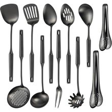 304 Stainlss Steel Matte Kitchen Utensils Set, 11 Pcs Long Metal Cooking Utensil