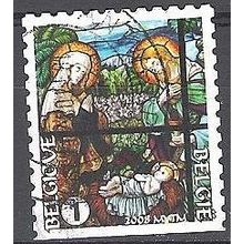 Belgique 2008 COB 3865A O Cote (2016) 1.60 € Noël vitrail de l'église à Bethléem