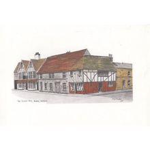 The Queens Head Bures Sudbury Suffolk Painting Postcard