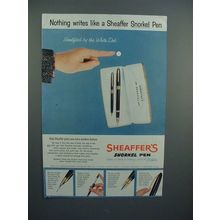 1957 Sheaffer's Snorkel Pen Ad - Writes!