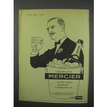 1960 Mercier Champagne Ad - Distinguished Taste