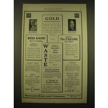 1924 Harcourt, Brace & Company Ad - Gold by Jacob Wassermann