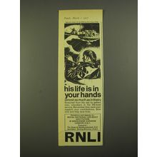 1967 RNLI Royal National Life-Boat Institution Ad - His life is in your hands