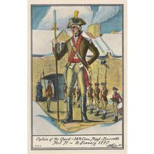 Captain Of The Guard 1777 Canadian Military Uniform Postcard