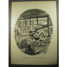 1956 Philadelphia Bulletin Newspaper Ad - Cartoon by Richard Decker - Zoo