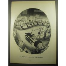 1956 Philadelphia Bulletin Newspaper Ad - Richard Decker Cartoon - Roller Skate